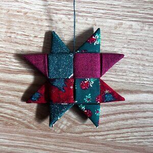 Christmas Star Hand Made Quilted Ornament